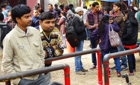 Photo reprinted courtesy Adam Jones, via Flickr Students outside the cafe at Banaras Hindu University