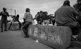 Photo reprinted courtesy Shawn Semmler via Flickr Protesters in Ferguson, MO.