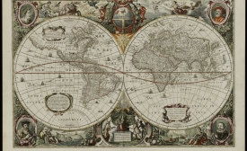 Photo reprinted courtesy Norman B. Leventhal Map Center via Flickr World map from Golden Age of Dutch cartography