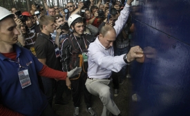 Photo reprinted courtesy Cea, via Flickr http://www.flickr.com/photos/centralasian/7975763727/in/photolist-61ebcH-d9MSFH Vladimir Putin at the 2011 Seliger National Youth Forum near Lake Seliger, Russia