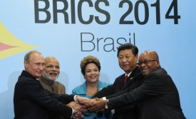 Photo reprinted courtesy Kremlin.ru, via Wikimedia Commons BRICS leaders in Brazil