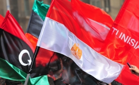 Image via iStock Flags of Libya, Egypt, Tunisia