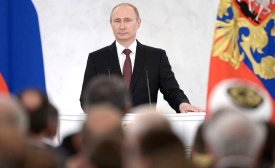 Photo reprinted courtesy of the Office of the Kremlin via Official Internet Resources of the President of Russia Address by the President of the Russia Federation, by the Office of the Kremlin