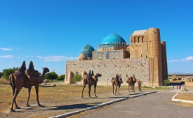 Photo by Eriks Varpahovskis | Turkestan (Yasi), Kazakhstan. The Mausoleum of Khawaja Ahmed Yasawi. Yasi was an important city for ancient Silk Road and used to be a center of enlightenment and trade.