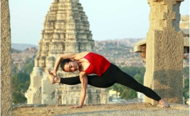Yoga at Veerupaksha Temple in India- Courtesy of Wikimedia