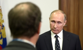 Photo reprinted courtesy of Government of Russia via Kremlin.ru Answers to questions from French journalists from TF1 TV channel, by Kremlin.ru