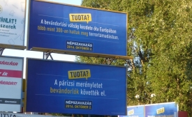 Image courtesy of Wikipedia. Translation: Top: "Did you know? Since the beginning of the immigration crisis, over 300 people in Europe have been killed in a terrorist attack. Referendum, October 2, 2016." Bottom: "Did you know? The Paris attacks were committed by immigrants. Referendum October 2, 2016"