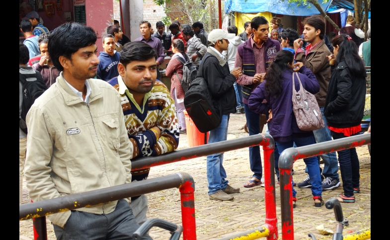Photo reprinted courtesy Adam Jones, via Flickr Students outside the cafe at Banaras Hindu University