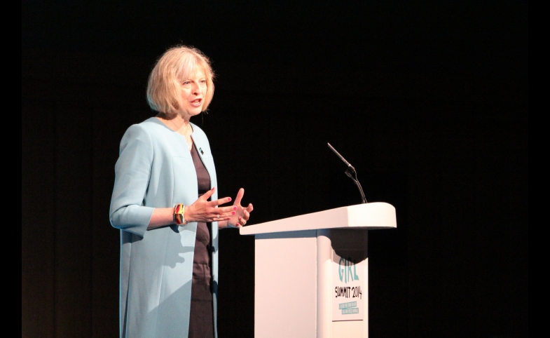 Photo reprinted courtesy of DFID via Flickr Home Secretary Theresa May, by DFID