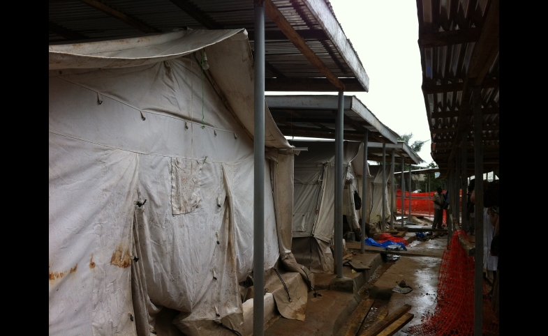 Photo reprinted courtesy CDC Global, via Flickr An Ebola isolation center in Freetown, Sierra Leone.