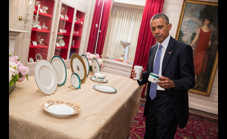 Photo reprinted courtesy Amanda Lucidon via Flickr Barack Obama Inspects New China, 2015, by Amanda Lucidon