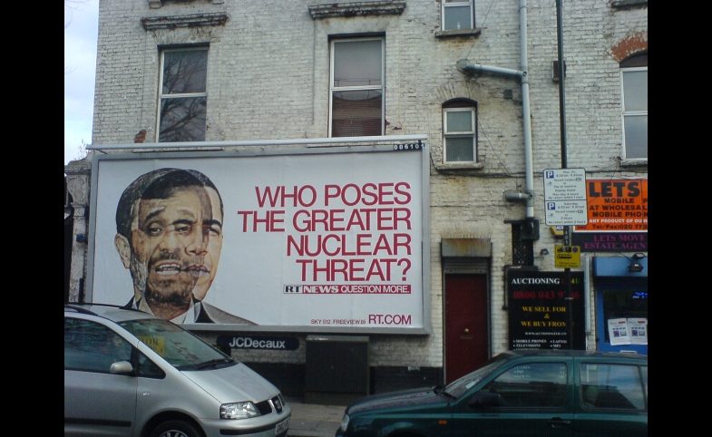 Photo reprinted courtesy Gwire, via Flickr (https://flic.kr/p/7tjzmD) An RT billboard in London