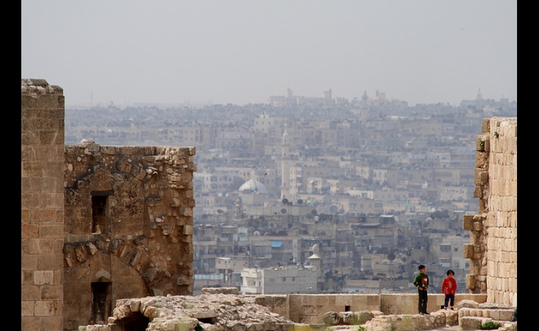 Aleppo City, viewed from the citadel; Flickr Creative Commons photo by Ed Brambley Aleppo City