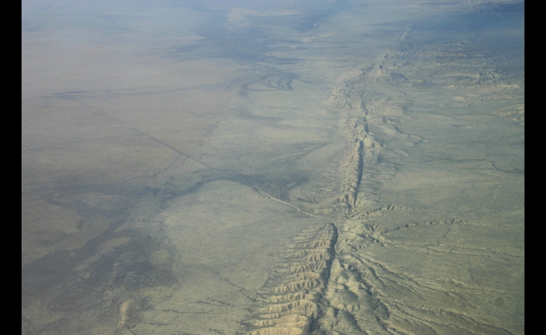 San Andreas Fault in the Carrizo Plain courtesy of Kluft, via Wikipedia San Andreas Fault in the Carrizo Plain