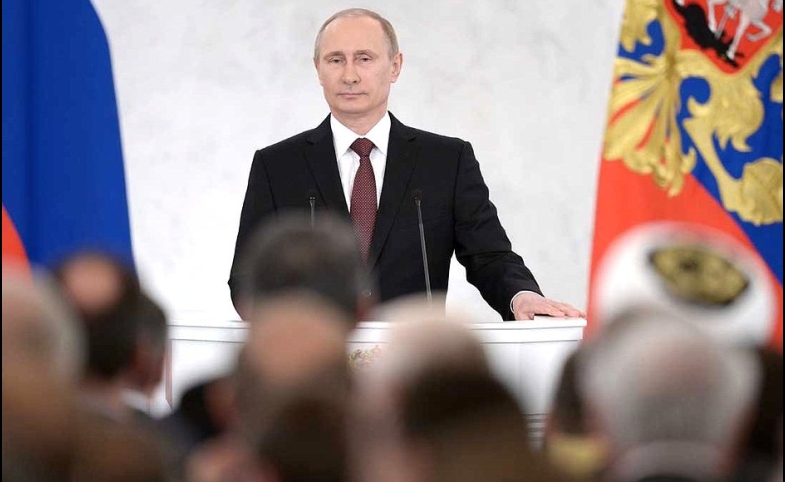 Photo reprinted courtesy of the Office of the Kremlin via Official Internet Resources of the President of Russia Address by the President of the Russia Federation, by the Office of the Kremlin