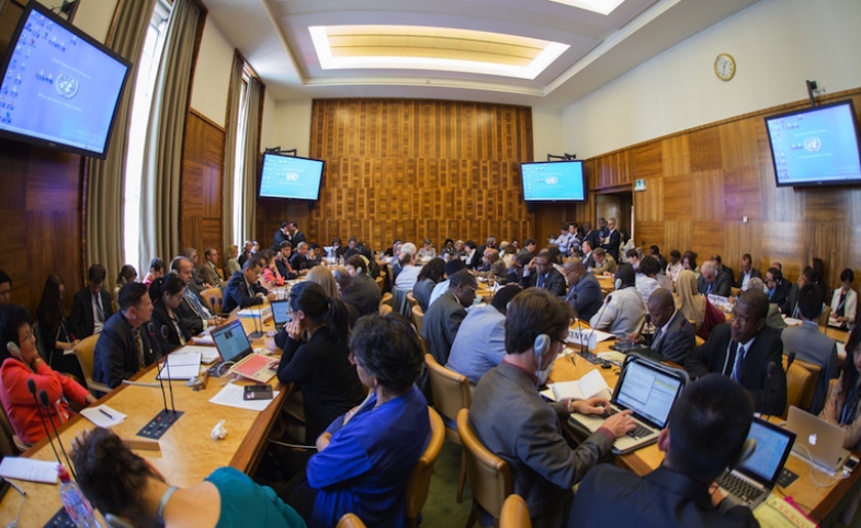 Image courtesy of U.S. Mission Geneva/ Eric Bridiers via Flickr | Image shows a scene from the 67th World Health Assembly