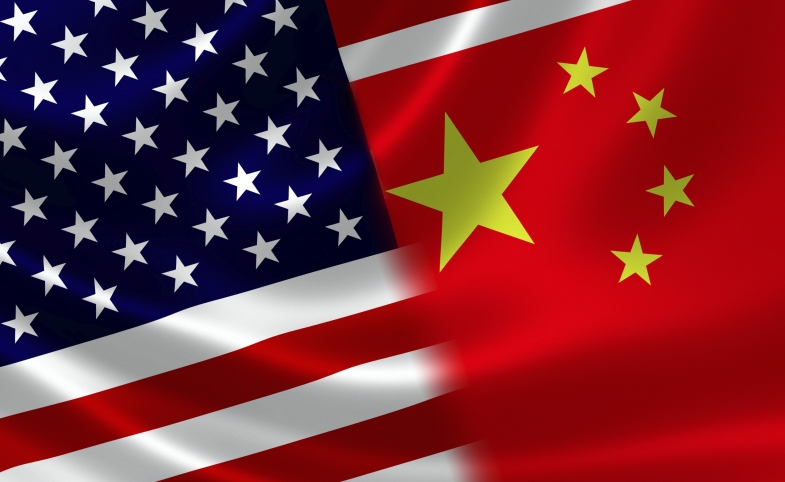 Photo via iStock Merged Flag of China and USA