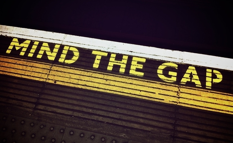 Image courtesy of GregPlom via Pixabay Mind the Gap Sign