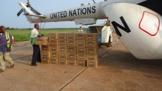 Photo reprinted courtesy MONUSCO/James Botuli, via Flickr A UN airplane delivers supplies to the Mbandaka airport to help fight Ebola