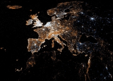 Photo reprinted courtesy Eric Fischer via Flickr European Detail Map of Flickr and Twitter Locations, by Eric Fischer
