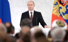 Photo reprinted courtesy of the Office of the Kremlin via Official Internet Resources of the President of Russia Address by the President of the Russia Federation, by the Office of the Kremlin