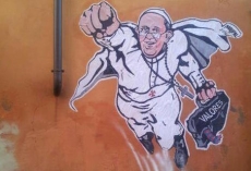 Reprinted courtesy VaticanCommunication Twitter, @PCCS_VA Graffiti in the Vatican