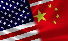 Photo via iStock Merged Flag of China and USA